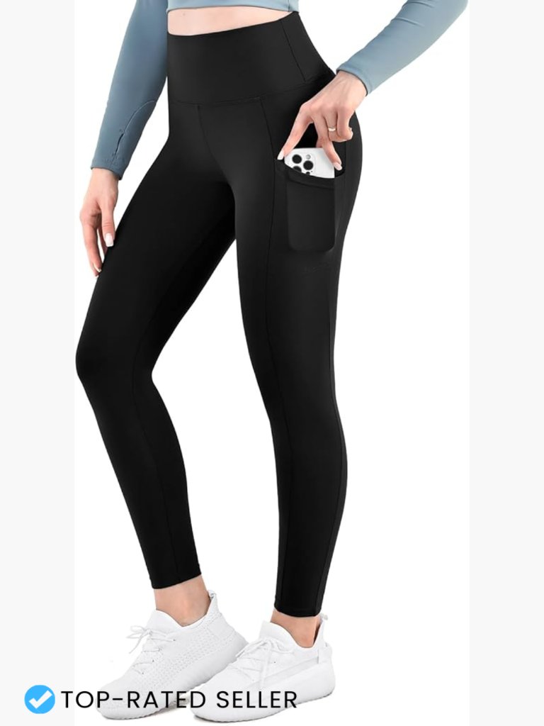 High-Waisted Leggings With Pockets Soft Yoga Pants For Gym Workout